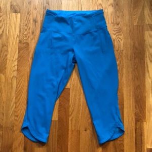 Worn 1x • Lululemon Crops, Bright Blue w Storage